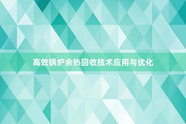 高效锅炉余热回收技术应用与优化